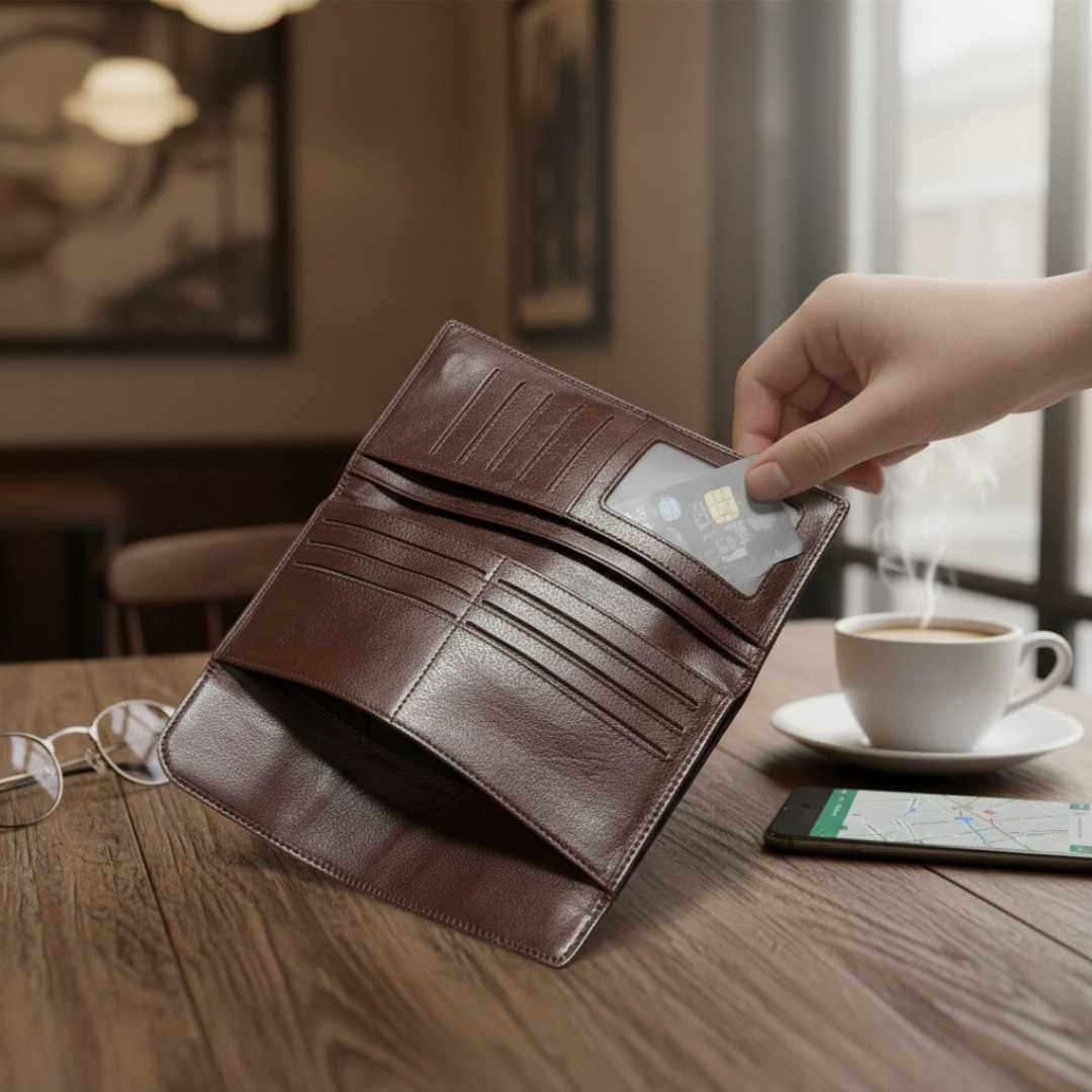 Premium,Genuine,Leather,Wallet,[Chocolate]-,By,Gents,View