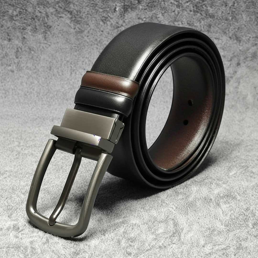 Reversible,belt/Double,part,leather,belt/men's,leather,belt,(Black)